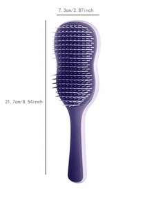 1pc Natural Soft Bristle Hair Brush With Non-Slip Handle, Scalp Massage Comb Suitable For Curly, Straight, Dry Or Wet Hair - Multicolor - View 6