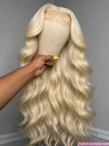 200% Density 613 Blonde Color Body Wave Human Frontal Hair 13X4 Lace Frontal Wigs For Women Pre Plucked Large Area Lace Front Wig Daily Party Wigs Blended Hair Natural Hairline Wig - S613 - View 2