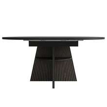 Extendable Dining Table With Open Storage Compartment In The Legs, Multifunctional Space-Saving Table For Small Rooms, Living Rooms And Dining Rooms, Thick Tabletop, Rounded Corners, Black Color. - 黑色 - 查看 4