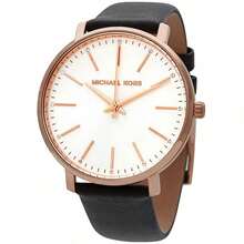 Michael Kors MK2834 Minimal Black Leather Ladies Watch 38mm Rose Gold Dial 3 Hand Waterproof Office Elegant Daily Watch - one-size - View 3