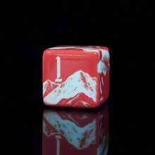 6 pezzi Dadi da gioco D6 con motivo montagna innevata rossa, dadi acrilici a sei facce con paesaggio, adatti per serate di giochi da tavolo e collezionabili, dadi per giochi da tavolo con scena di montagna - Multicolore - Visualizzare 6
