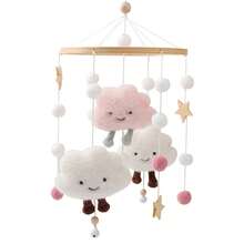 Sonajero de madera para bebé, campana de cuna de peluche con diseño de estrella de dibujos animados, juguete colgante, decoración de cuna, juguete para bebé, sonajero para un sueño tranquilo, juguete de confort para bebé, juguete para infantes, regalo. - 05 - Ver 2