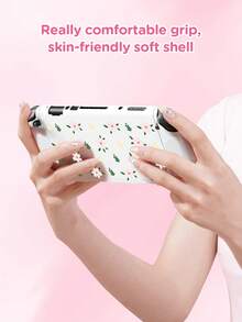1件裝雛菊花朵與葉子圖案保護殼，相容於Switch2 (2025)/Switch OLED/Switch NS/Switch Lite遊戲主機，附收納袋、卡槽底座，遊戲主機保護殼/保護套，柔軟親膚材質，保護您的設備，送給Switch玩家的完美禮物 - 多色 - 查看 4
