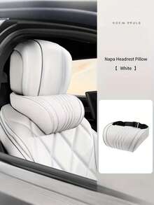 Luxury Car Neck Pillow, Nappa Leather Headrest, Seat Cushion, Car Seat Cover, Comfortable And Breathable, Lumbar And Neck Support, Exquisite Embroidery, Suitable For All Seasons, Car Interior Accessories - A - View 9