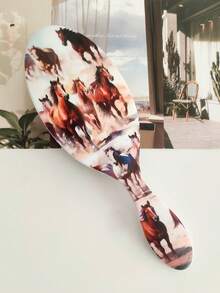 BEATURE A Group Of Fine Horses Pattern Air Cushion Comb, Scalp Massage Comb, Anti-Static, Durable ABS Handle, Suitable For All Hair Types, High-Quality Air Cushion Comb. - Air Cushion Comb - View 9