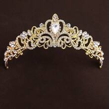 1 Set Perhiasan Pernikahan Wanita, Kalung dan Anting Mahkota Perak untuk Pengantin Wanita, Set Aksesori Pernikahan yang Indah - MultiWarna - View 10