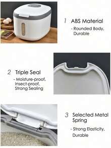 A Rice Storage Container, Insect-Proof, Moisture-Proof, Airtight, Suitable For Storing Rice, Flour, Cat Food, And Dog Food In A Household. - View 4
