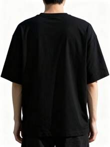 New Arrival Casual Fashion Men'S T-Shirt With Avirang Text And Circular Graphic Design Perfect For Daily Wear And Summer Outfits Ideal Gift For Friend - 黑色 - 查看 3
