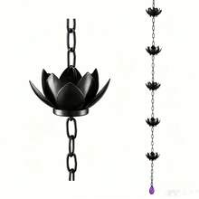 Anti-Rust Copper Lotus Rain Chain, Replaceable Lotus Cup Drainage Chain For Eaves Gutter Courtyard Decoration - A - View 12