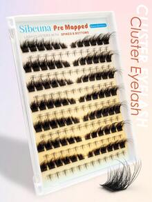 Sibeuna 168pcs Cluster False Eyelashes, Mixed Upper And Lower Lashes, C/D Curl, Fluffy And Lightweight, Includes Matching Single Lower Lashes, Voluminous, Suitable For Beginners To Apply, Salon-Style Lash Extensions - C/D MIX - View 4