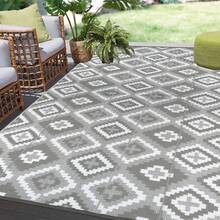 Outdoor Rug For Patios, Reversible Plastic Straw Camping Carpet, Large UV Resistant Area Garden Rugs Mats For RV, Picnic, Backyard, Deck, Balcony, Porch, Beach - A - View 2