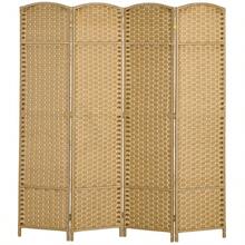 HOMCOM Room Divider, 4 Panel Folding Privacy Screen, 5.6' Tall Freestanding Wall Partition For Home Office, Bedroom, Nature Wood-XY927424 - 1 - View 10