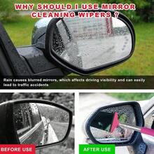 後視鏡刮水器 汽車後視鏡雨刷 伸縮長柄水漬清潔器 便攜式車內外清潔工具 雨天霧天汽車配件 便攜式汽車車窗清潔刷與除雪刷 - A - 查看 4