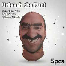 Breathable Mesh Full Face Hood 3D Realistic Portrait Print, See-Through Mesh Material, Soft High Elasticity Comfortable Wear, Holiday Prank & Funny Prop, Party Cosplay Humorous Mask, Suitable For Masquerade, Theme Party, Halloween - View 12