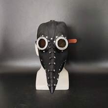 1 buah Topeng Paruh Burung Halloween Hitam, Topeng Paruh Burung Dokter Wabah Steampunk Populer - beraneka warna - View 5