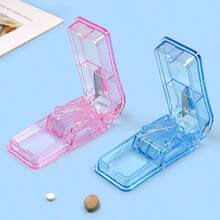 Portable 2-In-1 Pill Cutter & Storage Box, Travel Use, With Stainless Steel Blade, Easily Cut Vitamins And Supplements Into Half Or Quarter, Includes Mini Storage Compartment - one-size - View 6