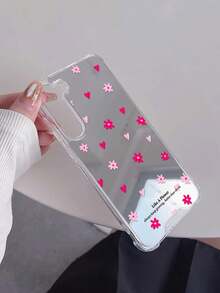 Funda de teléfono con espejo de texto inspirador con corazón de margarita rosa diminuta compatible con IPhone 11/17/17pro/13/14/15/15pro/15 Plus/15 Promax/16/16pro/16plus/16promax/7 8 Plus/X/Xs Max/Xr/17Air/12pro/13pro/14pro/17Promax/13mini/11promax/12promax/13promax/14promax/14plus/7/8/Se &Compatible con Samsung Galaxy/A54 A14 A15 S23 S24 S24ultra S25 A07 A17 S26 A57, cubierta de espejo de maquillaje reflectante rosa suave y femenina de dopamina - Multicolor - Ver 6
