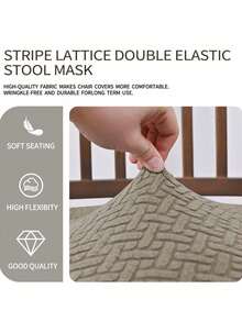1pc New Anti-Slip Thickened Dining Chair Cover, Soft Plaid Pattern, Elastic Chair Cover, Suitable For Office And Home Chairs, Beautiful High Elasticity Soft, Replaceable Old Surface, Protects Chair, Dust Cover, Shoe Cover - New Arrival - View 4