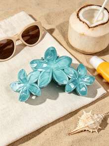 Marble Pattern Hair Claw, Tie Dye Floral One-Piece Hair Clip, Fashionable Minimalist Updo Claw Clip, Elegant Pearlescent Lily Flower Claw Clip, Versatile Exquisite Updo Hair Clip, Niche Elegant High-End Hair Accessory - Multicolor - View 6