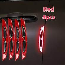 4pcs Car Door Edge Anti-Scratch Reflective Strips, Bumper Anti-Collision Warning Safety Sticker - Classic - View 14