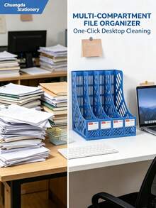 Office Supplies Desktop File Rack Plastic Storage File Box A4 File Tray Multi-Layer Document Organizer Wholesale - One Size Fits All - View 8