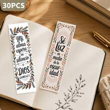 30pcs Inspirational Spanish Bible Verse Bookmarks Floral Christian Scripture Quote Bookmarks Faith Bookmarks Reading Decoration Cards Suitable For Readers, Women And Men Religious Gifts - Multicolor - View 5