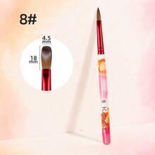 1 Peça Conjunto de Pincéis para Unhas Acrílicas Ombré Vermelho, Cerdas de Nylon Sintético, Pincéis de Arte de Unhas Ovais Tamanho 8-20, Kit de Ferramentas de Arte de Extensão de Unhas Livre de Crueldade para Manicure DIY - Multicolorido - Visão 15