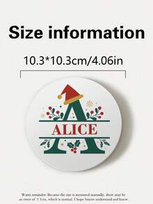1pc Customized Personalized Christmas Letter-Shaped Ceramic Tray, Absorbent Drink Coaster, Customizable Name, Christmas Letter Design, Suitable For Beverages, Tea Cups And Coffee Cups, Home And Restaurant Decor, Essential Holiday Gift, Christmas Decoration, Fashion Design - Multicolor - View 2