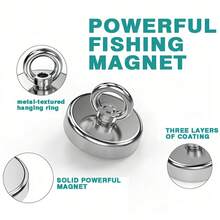 釣魚磁鐵套組 32mm 銀色單面強力磁吸器，附 10m 紅色繩索，廚房五金／鑰匙收納／戶外零件拾取磁鐵 - A - 查看 4