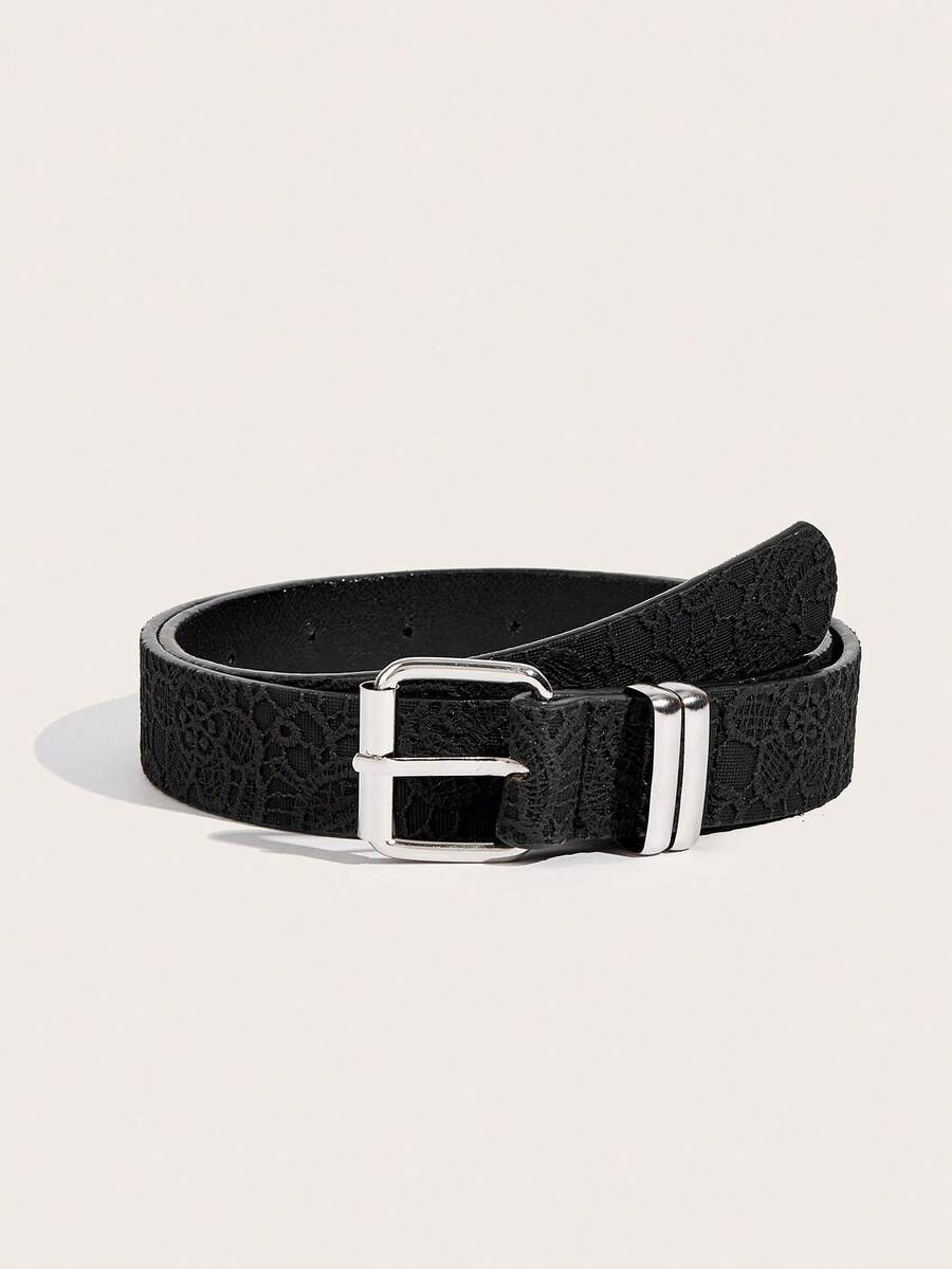 1pc Punk Style Metal Western PU Leather Belt For Women, Suitable For Daily Use - Black - View 1