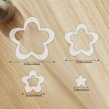 4-Piece Set Of Floral-Shaped Templates, Petal Cutting Guides, Floral Pattern Embroidery Templates, Reusable PET Transparent Applique Patterns Ideal For Home Handmade Crafts, Perfect Holiday Gifts For Crafters & Sewing Enthusiasts - Classic - View 2