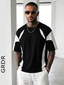 GRDR Men's Fashion Short Sleeve T-Shirt | Exquisite Design | Summer Essential | Easy To Match | Show Your Style - Black - View 2