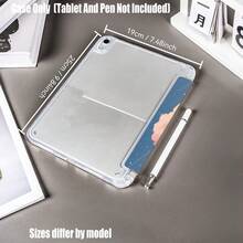 Y-Fold High Transparency Acrylic Tablet Protective Case With Pen Slot. Y-Fold High Transparency Acrylic Model, Tablet Protective Case Features: Y-Shaped Tri-Fold Stand Design, Smart Sleep/Wake, Full Coverage Protection, Skin-Friendly Frame Material, Air Cushion Anti-Drop Frame, Multi-Angle Stand, Transparent Acrylic Back Panel, Built-In Pen Slot, Precise Cutouts, Lightweight And Portable. Compatible With IPad Mini4/5 (7.9 Inch), Mini6/7 (8.3 Inch); Air1/2/3, IPad5/6/8 Generation (9.7 Inch); IPad2019-2021, Pro10.5 - Figure 13 - View 9