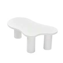 (Previous Sku:N625P256509510W) Irregular Cloud-Shaped Coffee Table, 107cm Long, 66cm Wide, 40.5cm High, MDF Tabletop And PVC Legs, With Felt Pad - White - View 9