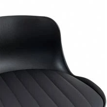 Rotating Bar Stool Set Of 2, Grey Plastic Backrest Synthetic Leather - 黑色 - 查看 10