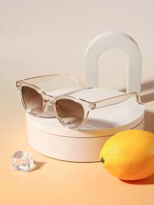 1pc Unisex Kids Cat Eye Frame Fashion Glasses, Casual Cool Street Style, Suitable For Daily Outdoor Activities And Play, Comes With Glasses Case - Multicolor - View 9