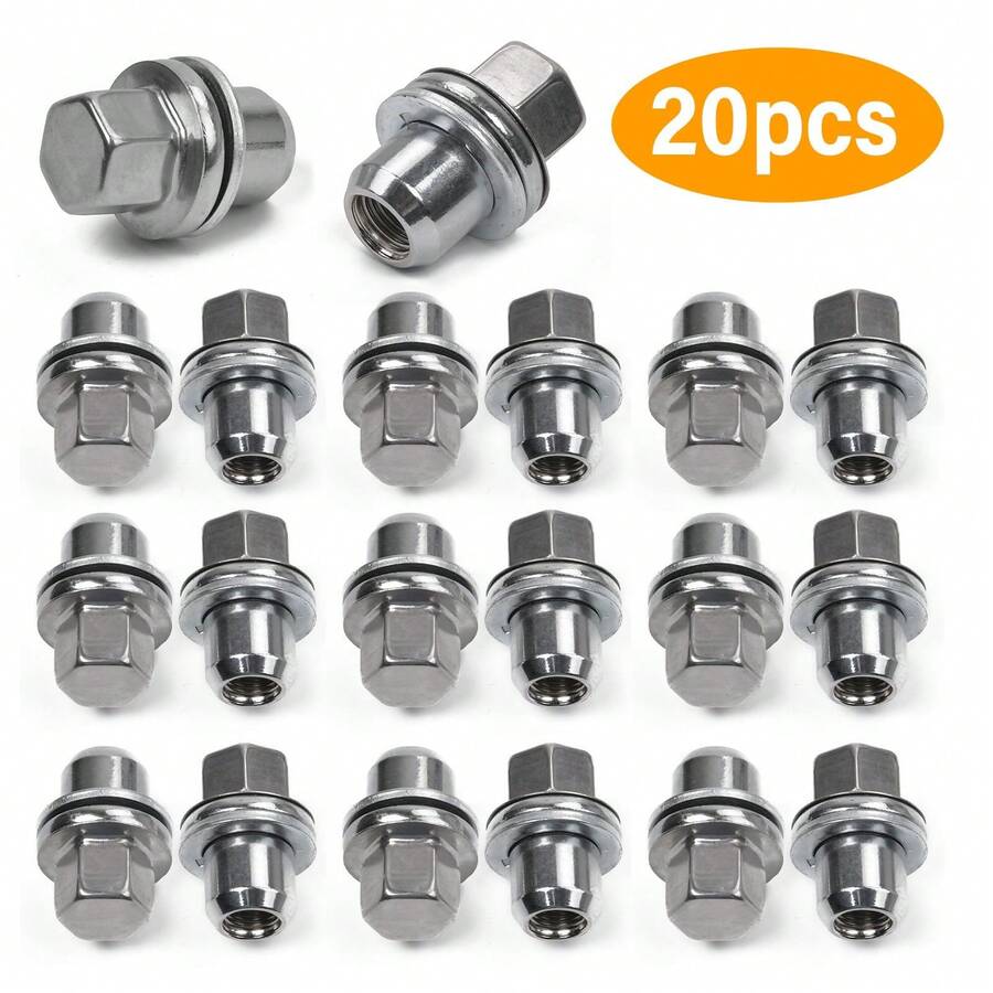 20x Alloy Wheel Nut For Land Rover L322 Discovery 3 4 5 - Silver - View 1