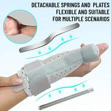 1pc Adjustable Thumb Wrist Support, Dual Spring And Plate Support, Stabilizes Thumb, Breathable Mesh Fabric Hand Protection, Suitable For Sports, Basketball, Badminton, Unisex, One Size, Left/Right Hand Compatible, Black/Grey - Multicolor - View 4