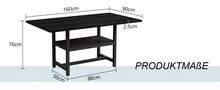 Rectangle Dining Table Industrial Style Walnut Finish, Seats 4-6 People, With Shelf And Black Metal - 黑色 - 查看 8