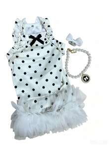 Cat & Dog Fluffy Tutu Cute Outfit, 3 Pieces Skirt Set - Multicolor - View 13