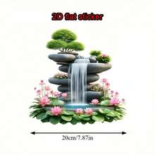 1PC Zen Water Flow Bonsai Toilet Lid Sticker, Lotus Decoration, Creative Toilet Sticker, Removable Toilet Lid Decal Paper, Decorative Sticker Decal For Wall And Door, Self-Adhesive Easy To Install - Multicolor - View 2