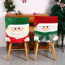Cross-Border New Product Christmas Chair Covers, Stool Covers, Chair Covers, Dining Table Decoration Chair Covers, Home Decor Accessories - Sequined Chair Cover Snowman - View 3