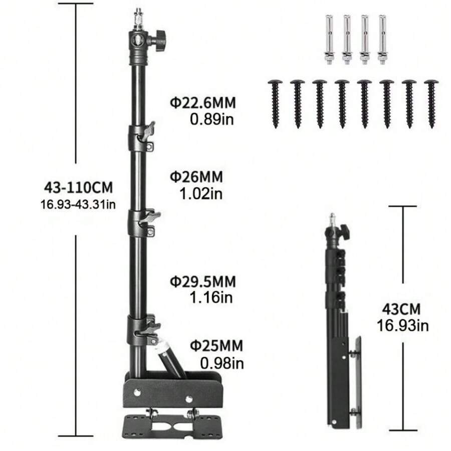 39" Triangle Wall Mount Light Stand Boom Arm For Video Light Moonlight UK - UK-c340801 - View 1