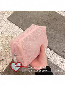 SANRIO All Cat Embossed Transparent Mesh Makeup Bag, Wide Zipper Opening For Easy Access, Lightweight Mesh Material Doesn't Add To Bag Weight, Suitable For School Daily Touch-Ups And Weekend Travel Makeup Storage - Multicolor - View 13