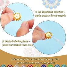 Chaton Flor Strass 10mm Metal – Kit 40g Aproximadamente 100 Unidades, Artesanato, Decoração, aplique - Azul Royal 10mm-5 - Visão 2