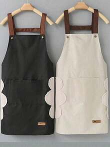Waterproof & Oil-Proof Kitchen Apron, Suitable For Hair Salon, Cooking, With Pockets, Workwear, Hand-Washable, Fashion Apron - Multicolor - View 1