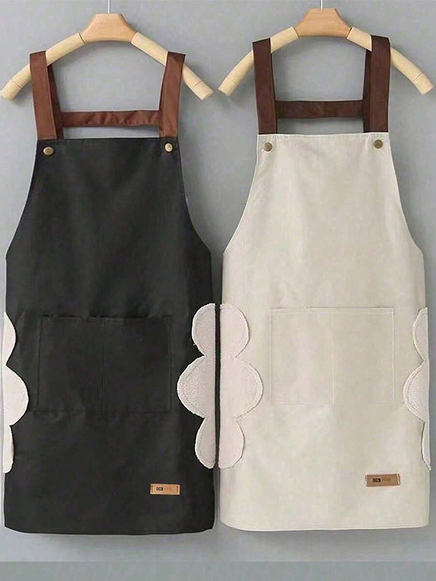 Waterproof & Oil-Proof Kitchen Apron, Suitable For Hair Salon, Cooking, With Pockets, Workwear, Hand-Washable, Fashion Apron - Multicolor - View 1