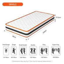 Hybrid Memory Foam & Spring Mattress | Medium Firm Feel With Open Coil Support | Orthopaedic Comfort & Pressure Relief | Hypoallergenic - Multicolor - View 13