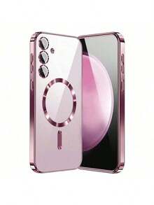 Phone Case Compatible With Samsung S26/S25, S25+, S25 Ultra, S25 Edge, Supports Wireless Charging, Electroplated Edge Shockproof Durable, Provides Full Protection. Also Compatible With S24, S24+, S24 FE, S24 Ultra, S23, S23+, S23 FE, S23 Ultra, S22, S22+, S22 Ultra, A35, A55, A05, A15, A06, A16 And 17, 16.15, 14, 13, 12, 11 Pro Max Plus, 7, 8, SE, 7P, 8P, X, 16e. - Pink - View 3