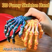 1pc-2026 New 3D Printed Skeleton Hand Prank Toy Jointed Movable Halloween Wolf Claw Halloween Gift Perfect Gift-Fun Gift-Birthday Gift-Holiday Gift-Gift - Multicolor - View 2